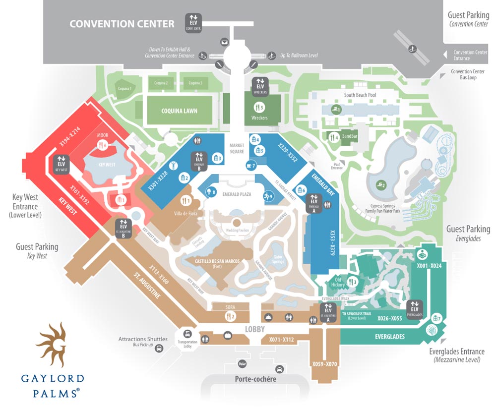 Resort Map of the Gaylord Palms in Orlando