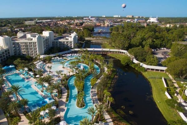 Aerial view of Outdoor Pools Lazy River at Hilton Buena Vista Palace 600