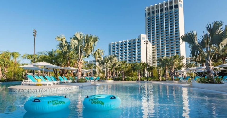 Hilton Orlando Floating on the lagoon
