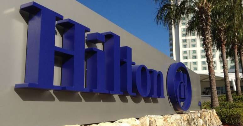 Front entrance sign to the Hilton Orlando on Destination Parkway 960