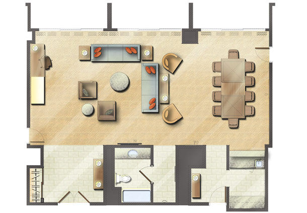Floorplan of the Hospitality Suite at the Orlando World Center Marriott