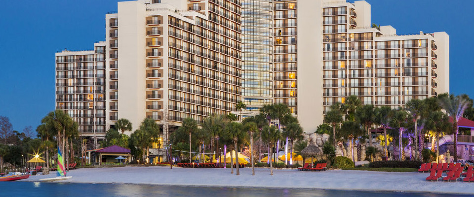 Hyatt Regency Grand Cypress in Orlando Fl view from the lake overlooking the beach 960