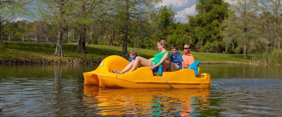 Fun on Lake Windsong at the Hyatt Regency Grand Cypress Orlando in a paddleboat