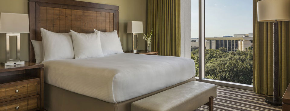 Standard Room with King Bed and amazing views of the city at the Hyatt Regency Orlando on International Drive in Orlando Fl