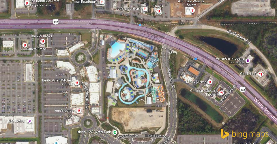 Map of the Island H2O Live Water Park in Orlando 960