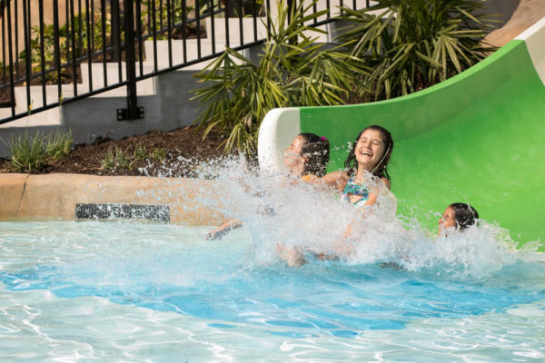 Wide small water slide with room for multiple kids at the Cand Stripe Cove at the Island H2O Live Water Park in Orlando 1000