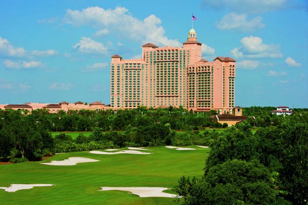 View of the JW Marriott Grande Lakes Orlando main Hotel building from the Golf Course 600