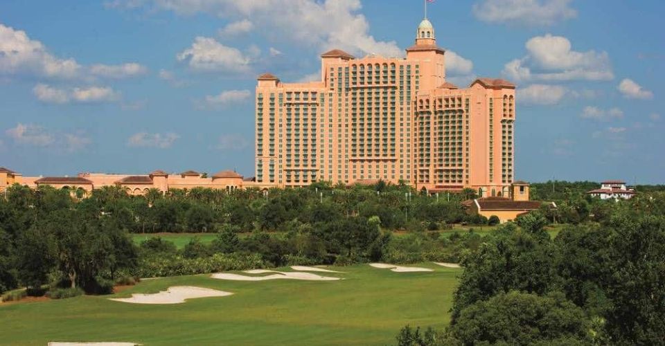 View of the JW Marriott Grande Lakes Orlando main Hotel building from the Golf Course 960