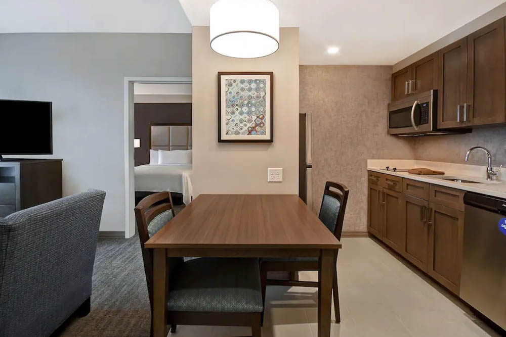 Kitchen in a One Bedroom Suite at Flamingo Crossing Homewood Suites