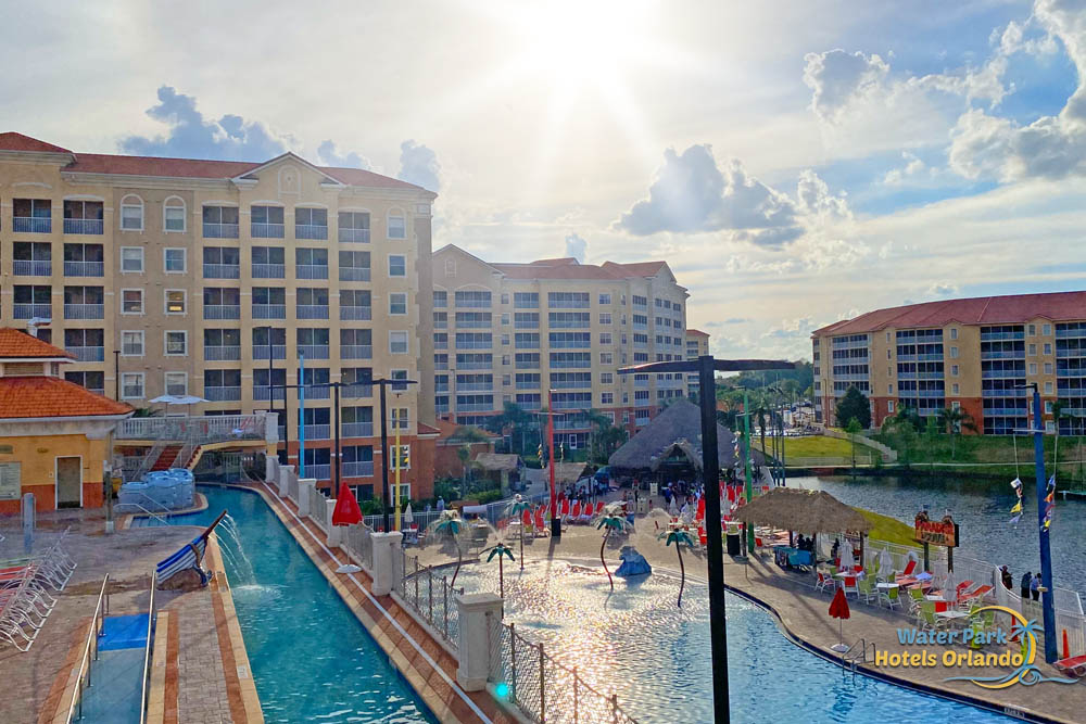 Epic two-level water park with lazy river and main pool at the Westgate Town Center in Kissimmee, Florida.