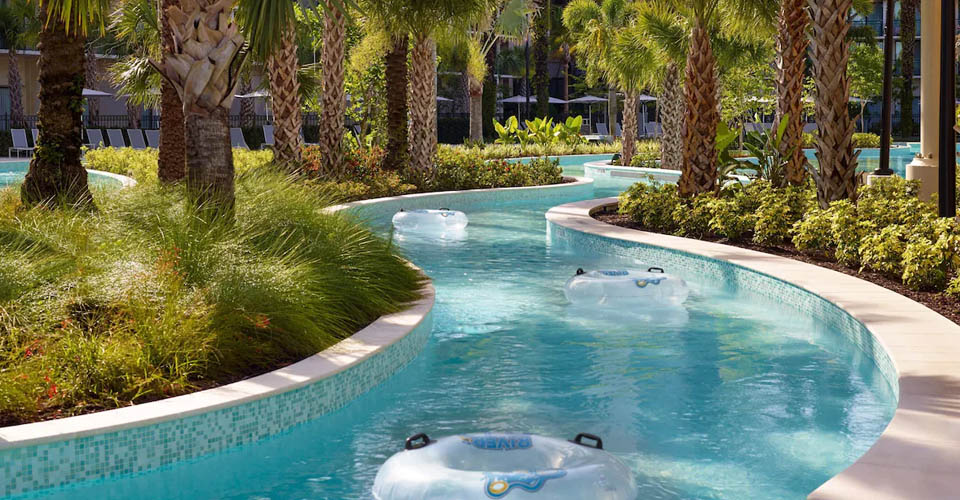 Lazy river at the River Falls Water Park at Orlando World Center Marriott 960