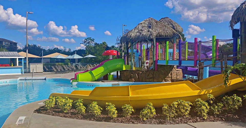 Small water slides at the Liki Tiki Resort Orlando Fl 960
