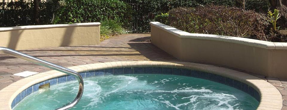 Outdoor Hot Tub at Liki Tiki Village Resort near Orlando Fl