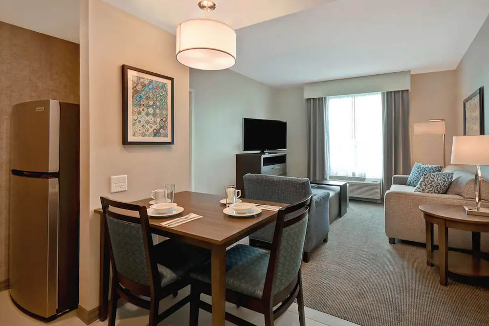 Kitchen, Dinette, Living room in the One Bedroom Suite