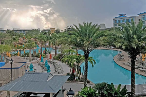 Pool in the morning at the Loews Sapphire Falls in Orlando 600