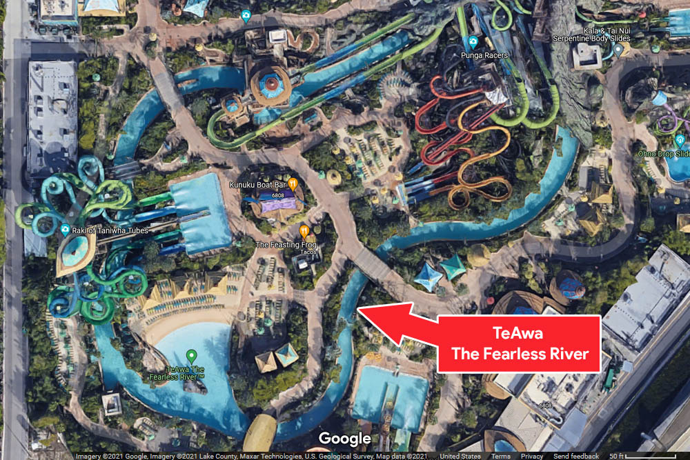 Google Map of TeAwa the Fearless River at the Universal Volcano Bay Water Park 1000