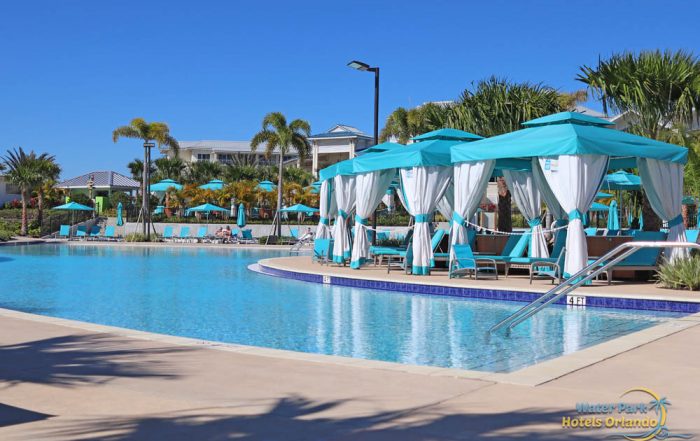 Main pool at the Margaritavilla Resort in Orlando with Cabanas and heated pool 1000