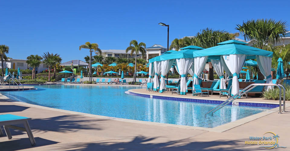 Main pool at the Margaritavilla Resort in Orlando with Cabanas and heated pool 960