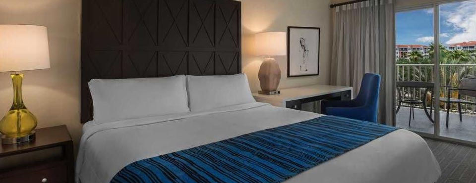 1 Bedroom Villa Master Bedroom with King Bed and Sleeper Sofa at the Marriott Grande Vista Resort in Orlando 960
