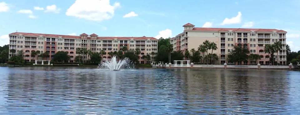 Amazing Views of the Marriott Grande Vista Resort in Orlando from the huge lake surrounding the property 960