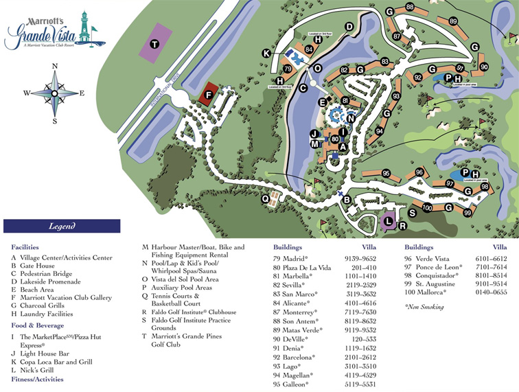 Overview and Map of the Marriott Grande Vista in Orlando
