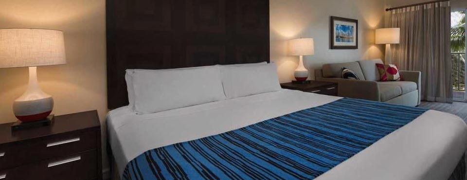 Standard Guestroom with King Bed and Sleeper Sofa at the Marriott Grande Vista Resort in Orlando