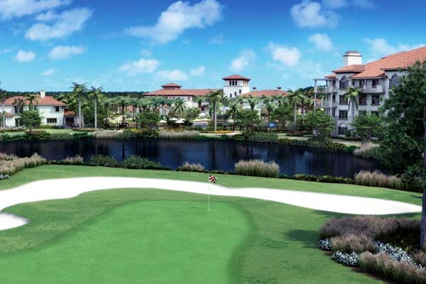 A Green on the Ritz-Carlton Greg Norman Signature Golf Course overlooking the Marriott Lakeshore Resort in Orlando 600