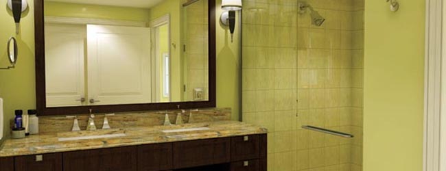 Elegance and Style make up the Bathroom decor in the Villas at the Marriott Lakeshore Reserve in Orlando