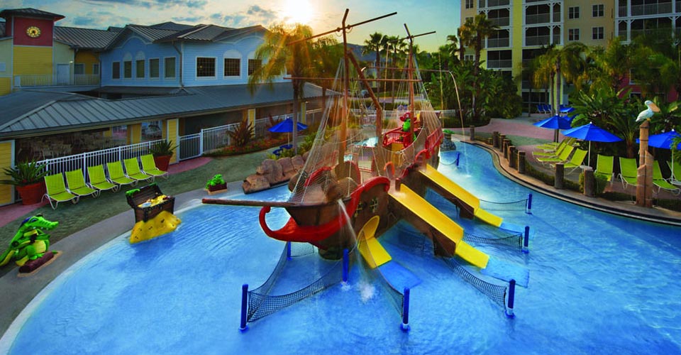 Water Slides in the Pirate Ship at Marriott's Harbour Lake Orlando