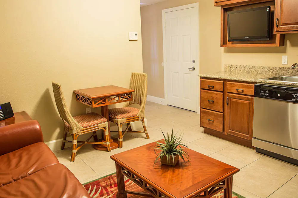 Living Space with Kitchenette One Bedroom Villa at the Westgate Lakes Resort Orlando 1000