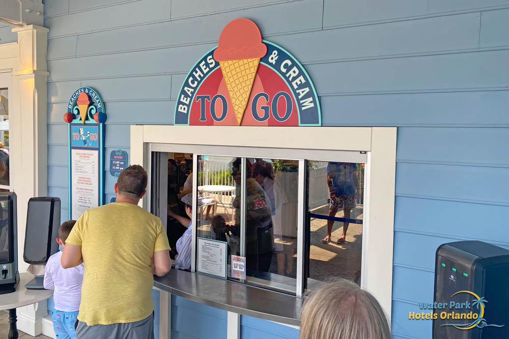 Ordering from the To Go window at the Beaches and Cream Soda Shop at the Disney Beach Club Resort 1000