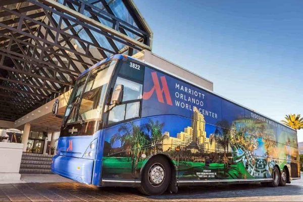 Disney Shuttle in front of the Orlando World Center Marriott 600