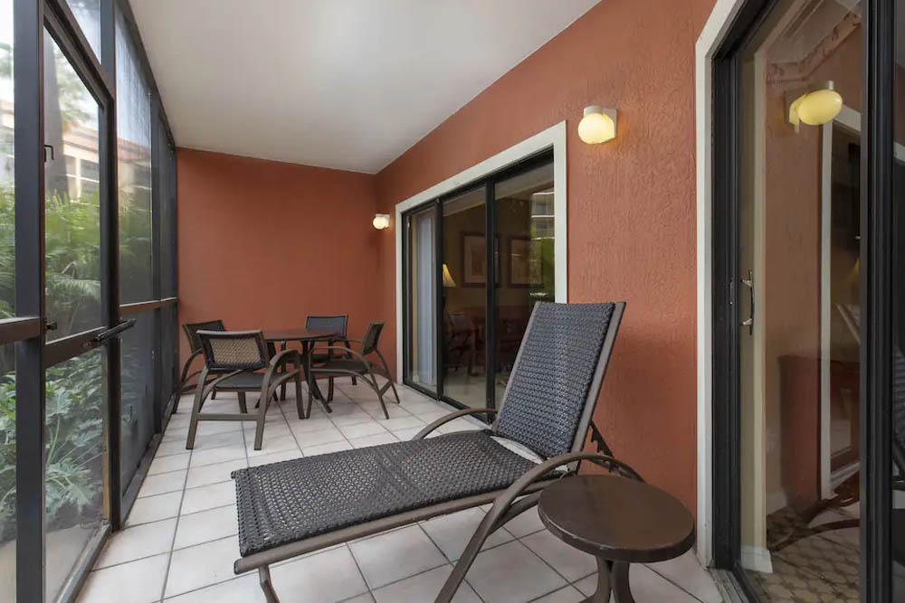 Patio off of the Living room Villa at the Marketplace at the Westgate Lakes Resort Orlando 1000