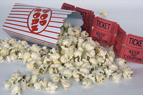 Popcorn and Movie Tickets 600