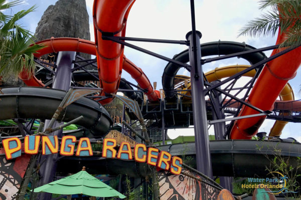 Punga Racers Start upward look at the slides at Universal's Volcano Bay Water Park in Orlando 1000