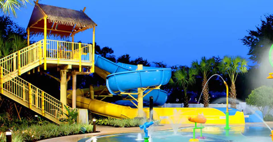 Larger water slides at the R Aqua Zone Renaissance Resort 960