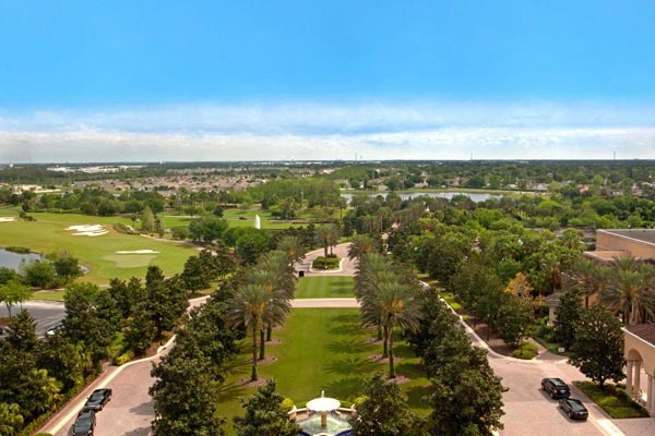 Views overlooking the grounds of the Ritz-Carlton Grande Lakes in Orlando Fl 600