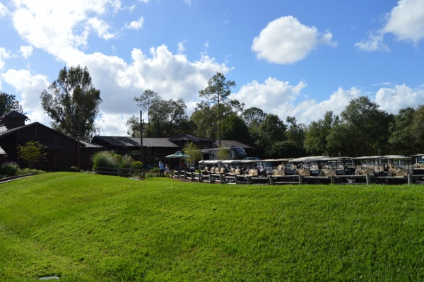 Row of Golf Carts to be rented at the Disney Wilderness Lodge Campground