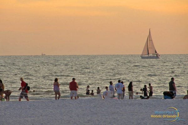 Sailboat off of the coast of Clearwater Beach at sunset 1000