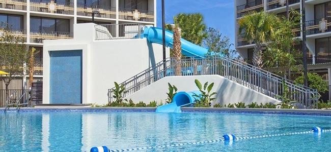 The large enclosed Water Slide at the Sheraton Lake Buena Vista Resort