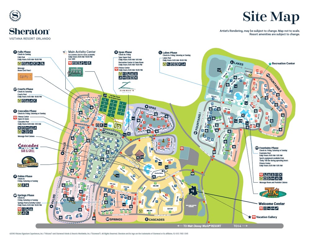 Overview and Map of the Sheraton Vistana Resort in Orlando