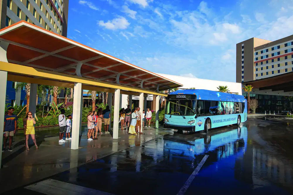 Shuttle Bus pickup at the Universal Endless Summer Resort Dockside Inn and Suites