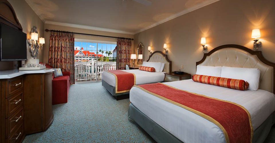 Standard Double Queen Beds with a view at the Disney Grand Floridian Resort 960