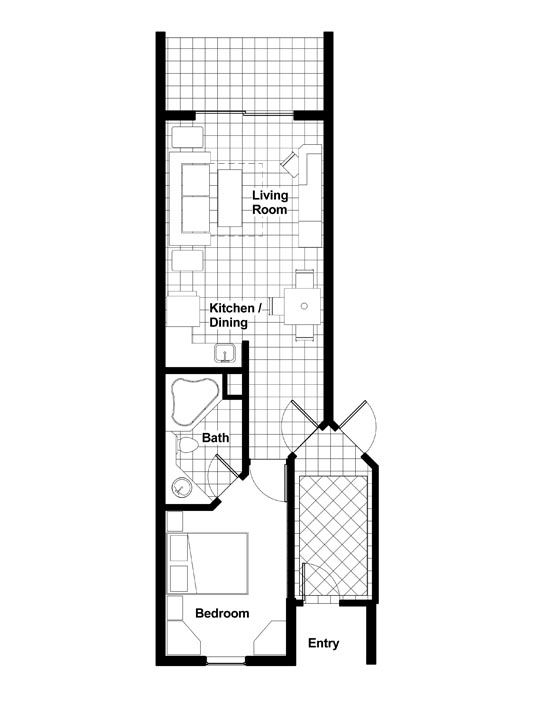 Floorplan of the Westgate Town Center Resort Studio Villa