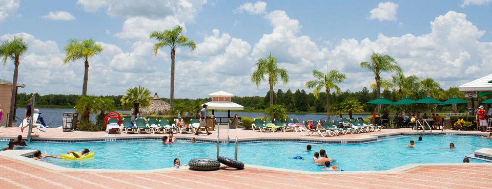 The Clubhouse Pool overlooking the lake and marina at the Summer Bay Resort in Orlando Fl 960