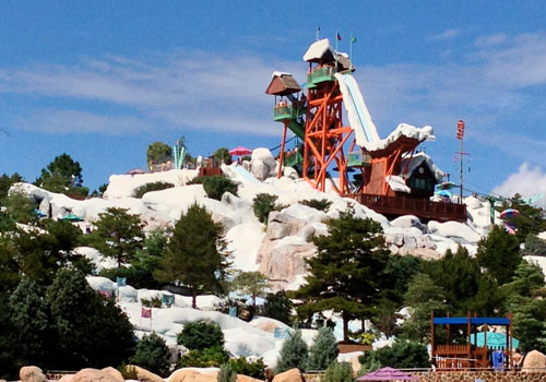 Side View of the Amazing Summit Plummet Water Slide at Blizzard Beach