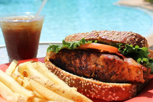 Grilled Salmon Sandwich from The Grille at the Water Park Reunion Resort Restaurants