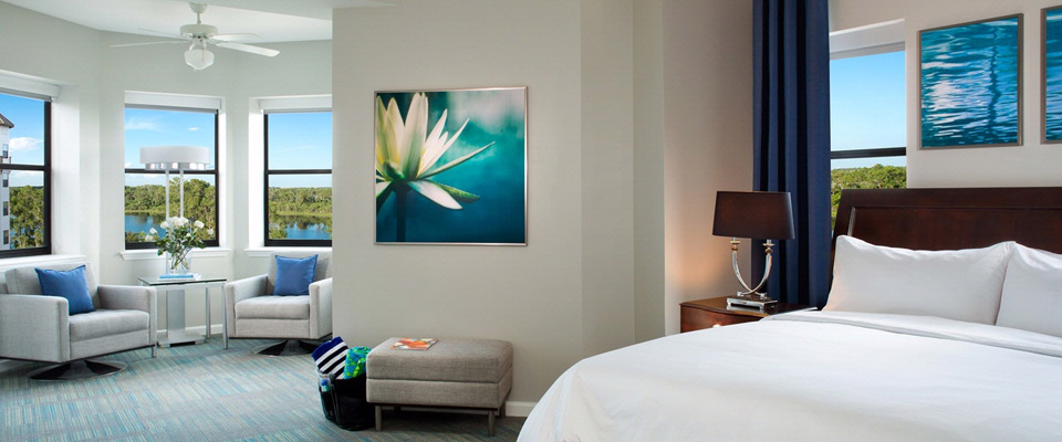 View of the Solarium in a 3 Bedroom Villa Master Bedroom at The Grove Resort in Orlando