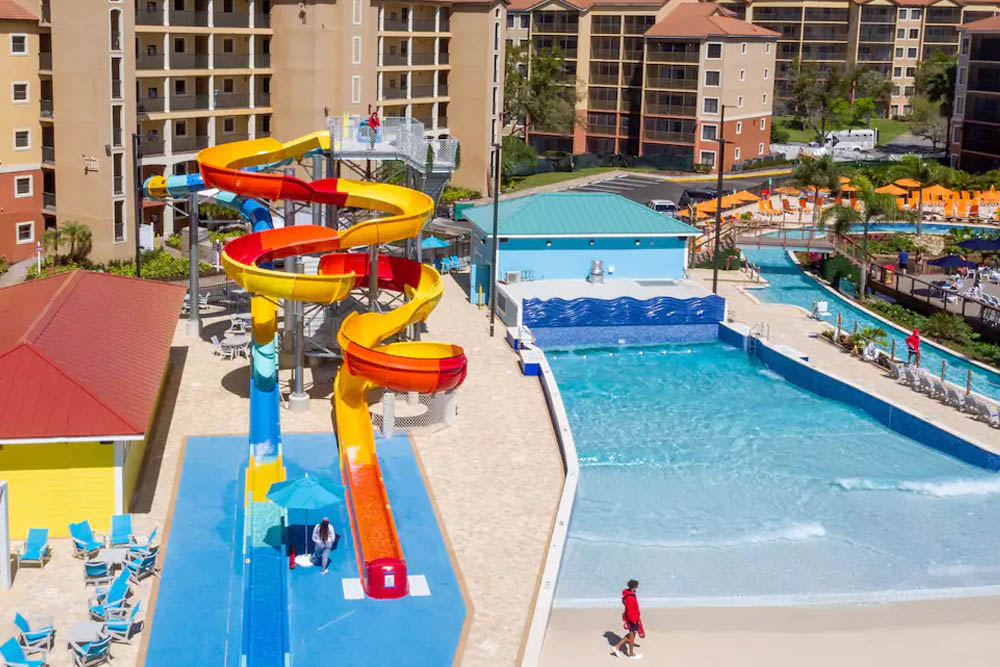 Treasure Cove Water Park 2 large water slides and wave pool and Pavilion at the Westgate Lakes Resort Orlando 1000