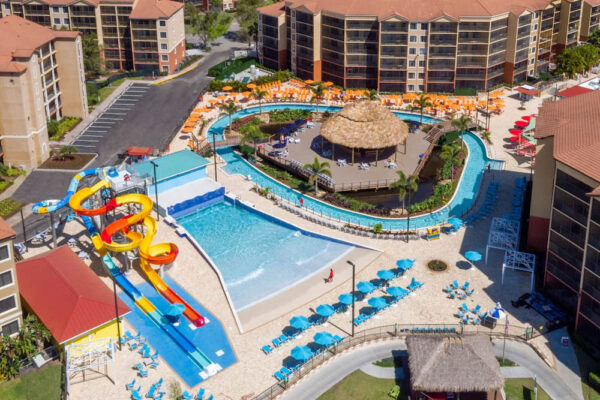Top down view of the Treasure Cove Water Park at the Westgate Lakes Resort Orlando 1000